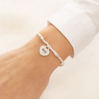 Angel Numbers 666 Silver Plated Beaded Bracelet, 3 of 3
