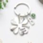 Good Luck Personalised Keyring Four Leaf Clover Gift, thumbnail 5 of 8