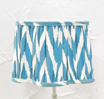 Scalloped Cotton Ikat Lampshade, 2 of 5