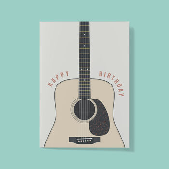 Acoustic Guitar Birthday Card | Guitarist Music Card, 3 of 5