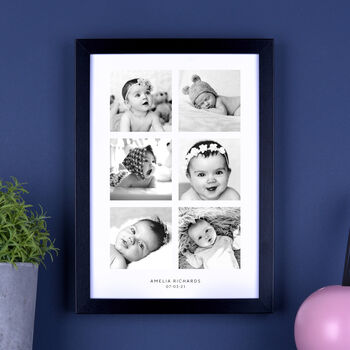 Personalised Six Photos Baby Print, 5 of 7