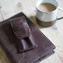 Vintage Leather Notebook With Pen And Pencil Set, thumbnail 5 of 6