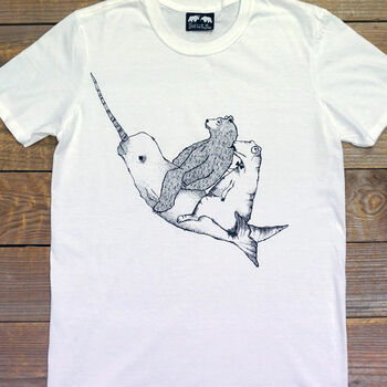 Narwhal And Bear Men's Organic T Shirt, 3 of 6