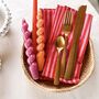 Pink And Red Stripe Cotton Napkins Set Of Four, thumbnail 5 of 7