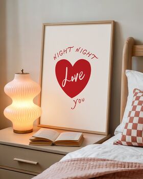 Night Night Love You Bedroom Print, 3 of 3
