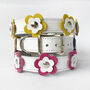 Leather Flower Dog Collar, thumbnail 1 of 9