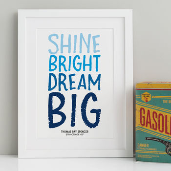 Shine Bright Dream Big Personalised Print, 5 of 6