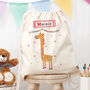 Personalised Kid's Giraffe Cotton Nursery Bag, thumbnail 1 of 2