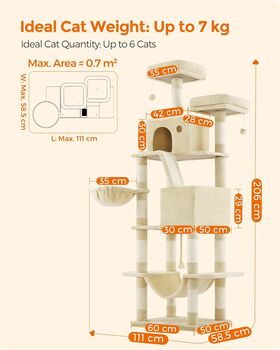 Cat Tree Multi Level Plush Condo Indoor Cats Size L Xxl, 7 of 12