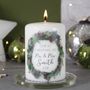 First Christmas As Mr And Mrs Wreath Candle, thumbnail 2 of 8