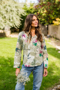 Indian Cotton Tropical Printed Top, 4 of 4