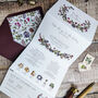 Plum Autumn Floral Wedding Invitation With Timeline, thumbnail 6 of 8