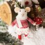 Felt Mr And Mrs Mouse In Christmas Jumpers, thumbnail 1 of 6