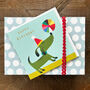 Gold Foiled Dog And Ball Birthday Card, thumbnail 1 of 4