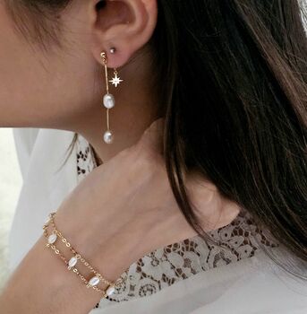 Pearl Woven Adjustable Chain Bracelet In 16k Gold Vermeil On Sterling Silver, Dainty Chain, 2 of 10