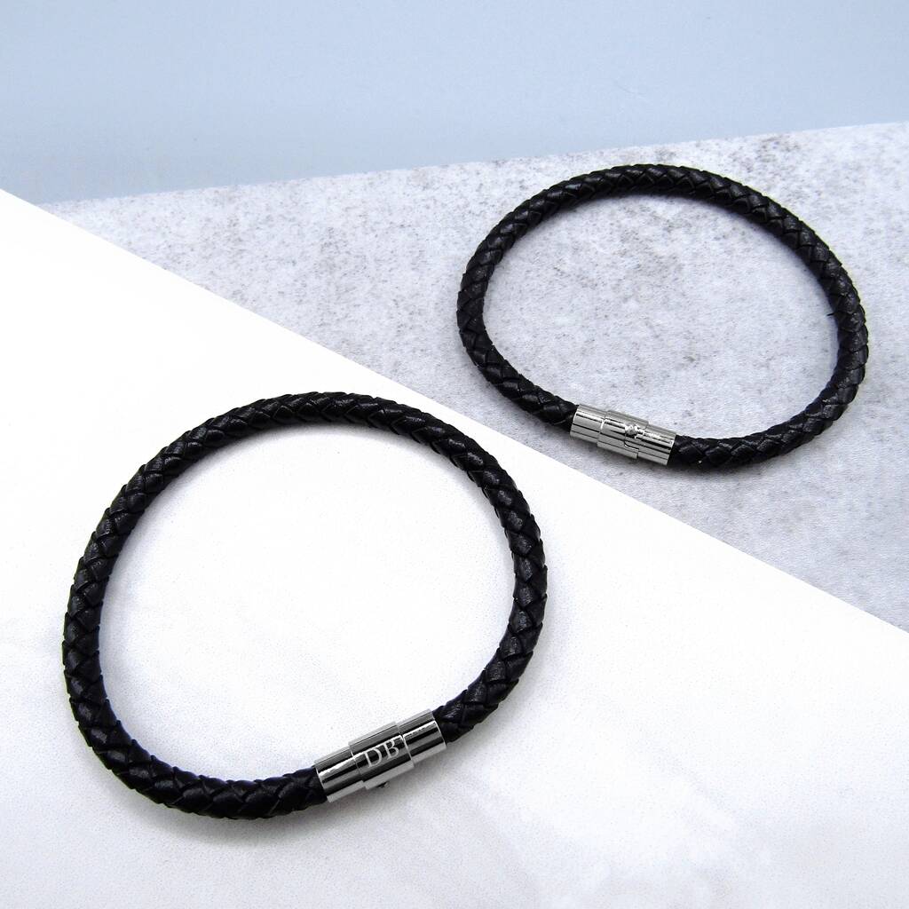 Personalised Matching Friendship Leather Bracelet Set, 1 of 8