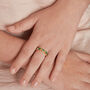 Green Emerald Gemstone Cartwheel Gold Vermeil Ring, thumbnail 7 of 10