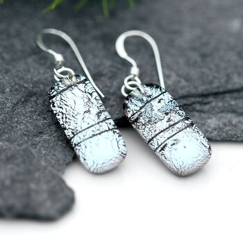 Handcrafted Silver Glass Earrings, 3 of 12