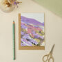 Scottish Purple Heather Mountains Card, thumbnail 1 of 6
