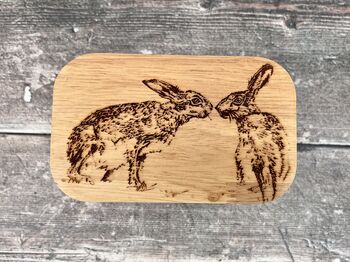 Kissing Hares Blue Butter Dish, 3 of 4