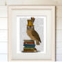 Owl On Books, Book Print, Framed Or Unframed, thumbnail 5 of 7