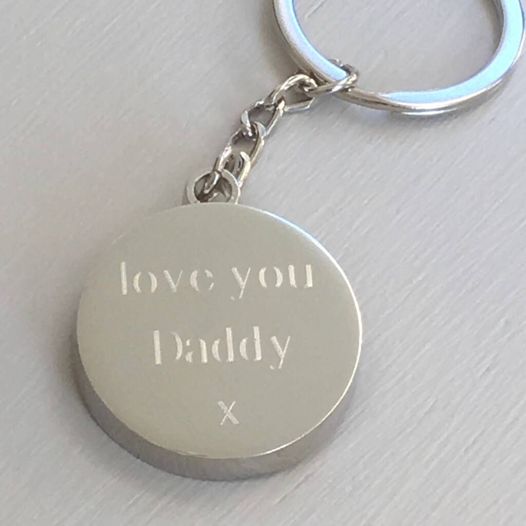 Image of 'Love You Daddy' Silver Plated Keyring