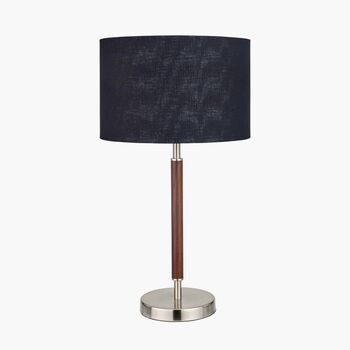 Brushed Silver Wood Effect Table Lamp, 2 of 8