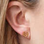Gold Plated Infinity Heart Stud Earrings, thumbnail 1 of 3