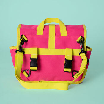 Neon Rolltop Handlebar Bag Pink, 4 of 9