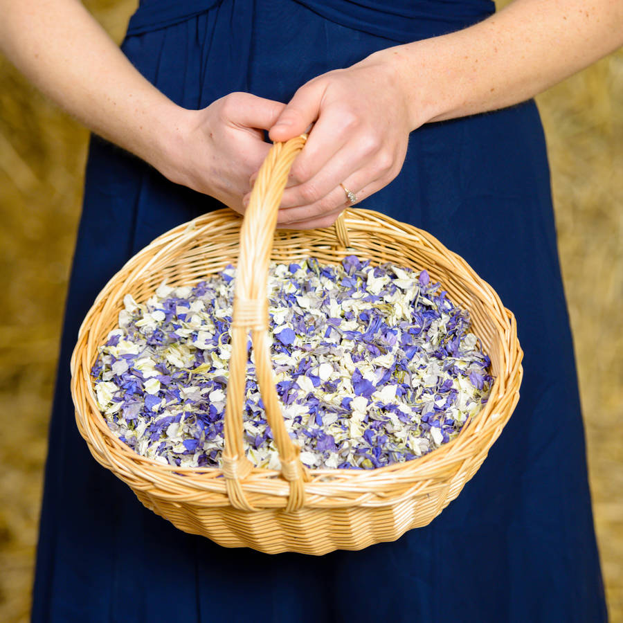 Confetti Basket With Natural Petal Confetti By Shropshire Petals