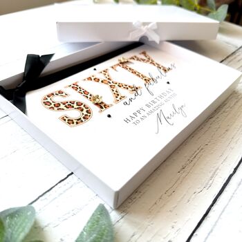 Sixty And Fabulous Handmade Leopard Print Birthday Card, 6 of 6