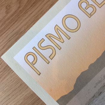Personalised Pismo Beach Vintage Style Travel Print, 4 of 5