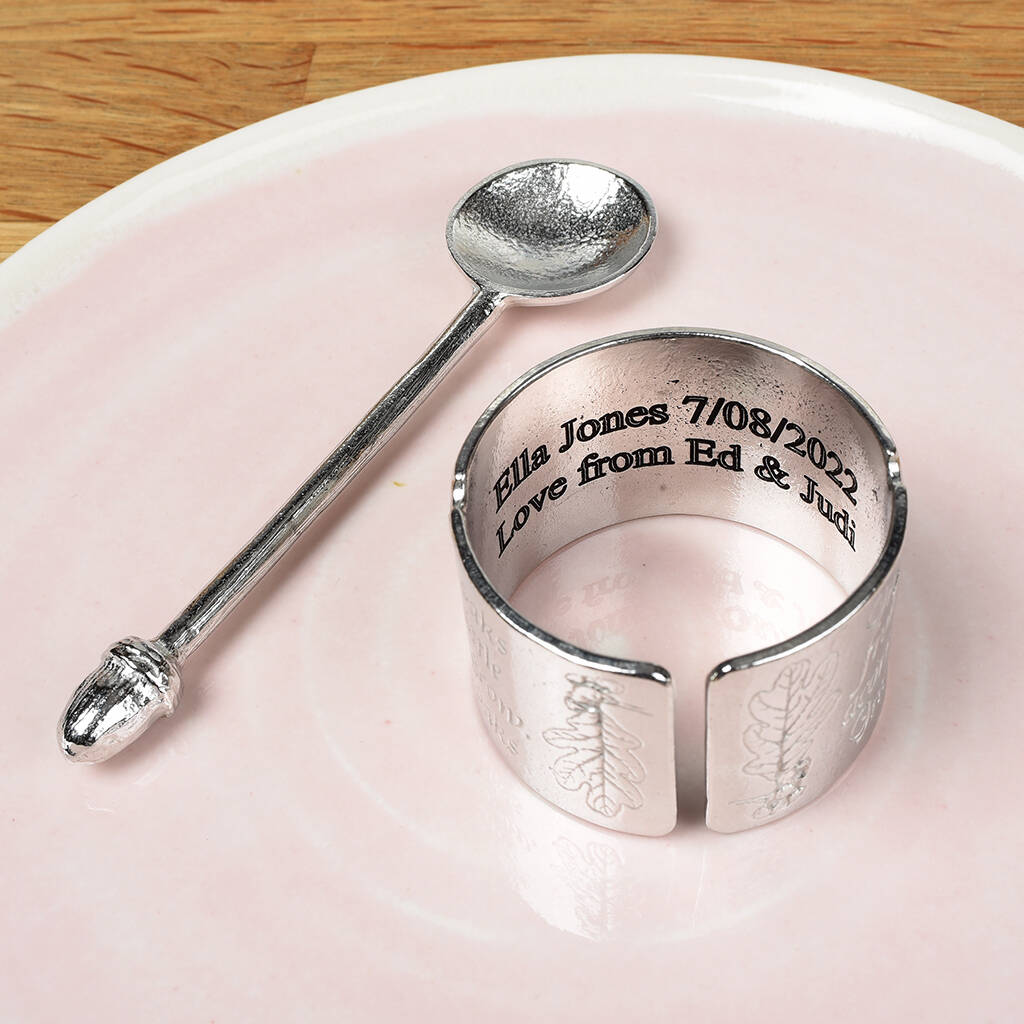 'From Little Acorns' Personalised Christening Egg Cup, 1 of 9