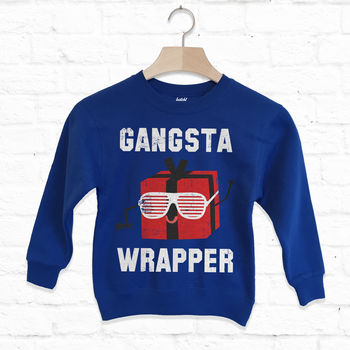 Gangsta Wrapper Children's Christmas Sweatshirt, 5 of 5