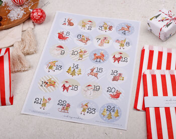 Elf Fill Your Own Christmas Advent Calendar With Red Bags, 5 of 5