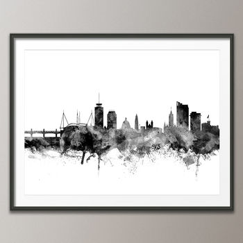 Cardiff Skyline Cityscape Black And White, 3 of 6