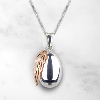 Egg Pregnancy Necklace With Angels Wing, 2 of 5