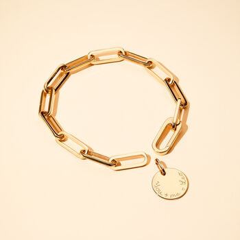 18k Gold Plated Personalised Disc Link Chain Bracelet, 4 of 6