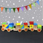 Large Wooden Puzzle Train And Bag, thumbnail 1 of 3