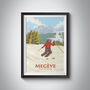 Megeve Ski Resort Switzerland Travel Poster Art Print, thumbnail 1 of 8