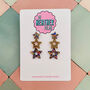 Glitzy Triple Star Resin Earrings, thumbnail 1 of 12