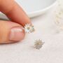 Sterling Silver Daisy Stud Earrings: April Birth Flower Gift – 7mm, thumbnail 4 of 7