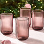 Palermo Set Of Four Amethyst Ribbed Highball Tumblers, thumbnail 1 of 5