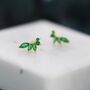 Emerald Green Cz Marquise Cluster Stud Earrings, thumbnail 4 of 9