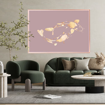 Gold Pink Koi Fish Wall Art Print Landscape Silhouette, 3 of 6