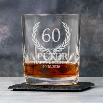 Personalised Birthday Crest Crystal Glass Tumbler, 6 of 6