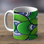 Green And Blue African Print Fabric Mug 21, thumbnail 1 of 2