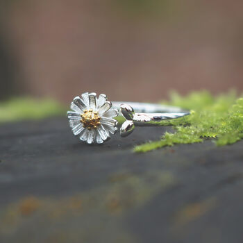 Silver Daisy Ring Charming Nature Inspired Jewellery, 4 of 6