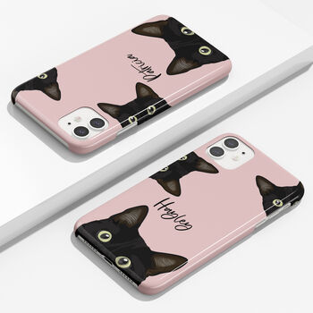 Personalised Black Cat Phone Case, 2 of 6