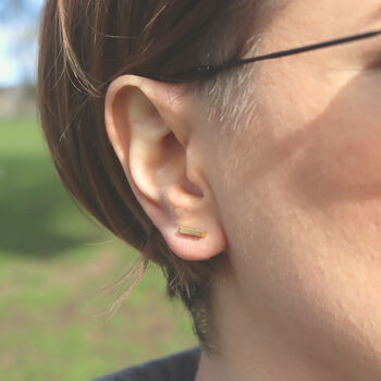 Geometric Stud Earrings 18k Different Ways Of Wearing, 3 of 6